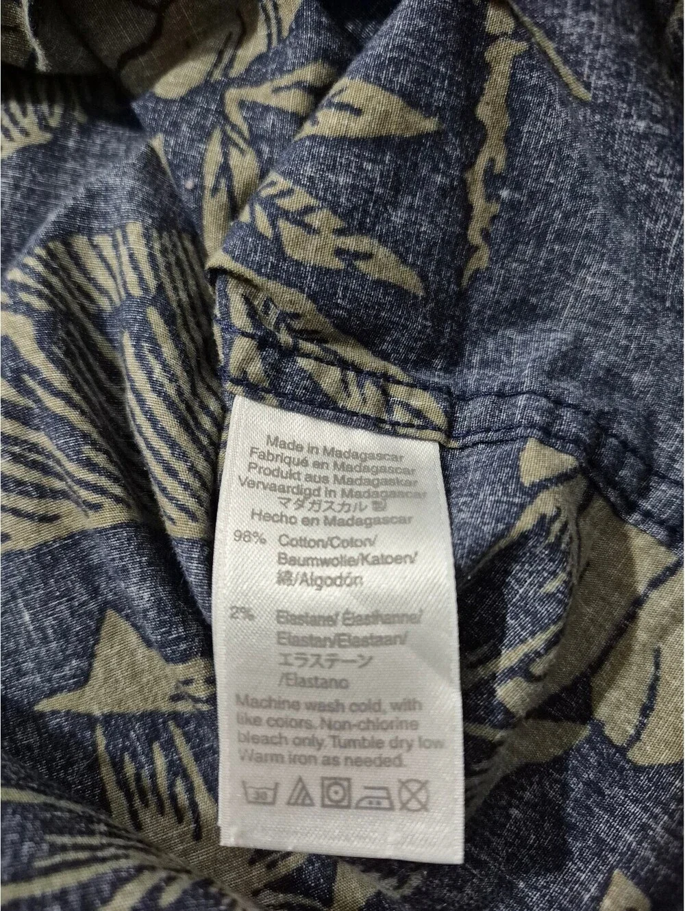 J.Crew Mercantile Flex Men’s M Blue Tropical Floral Hawaiian Button-Up Shirt